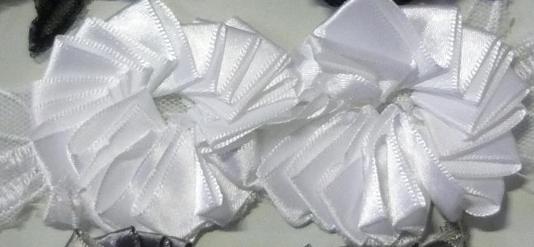 Blumenband Satin design 2/55mm (10 yard), Weiss